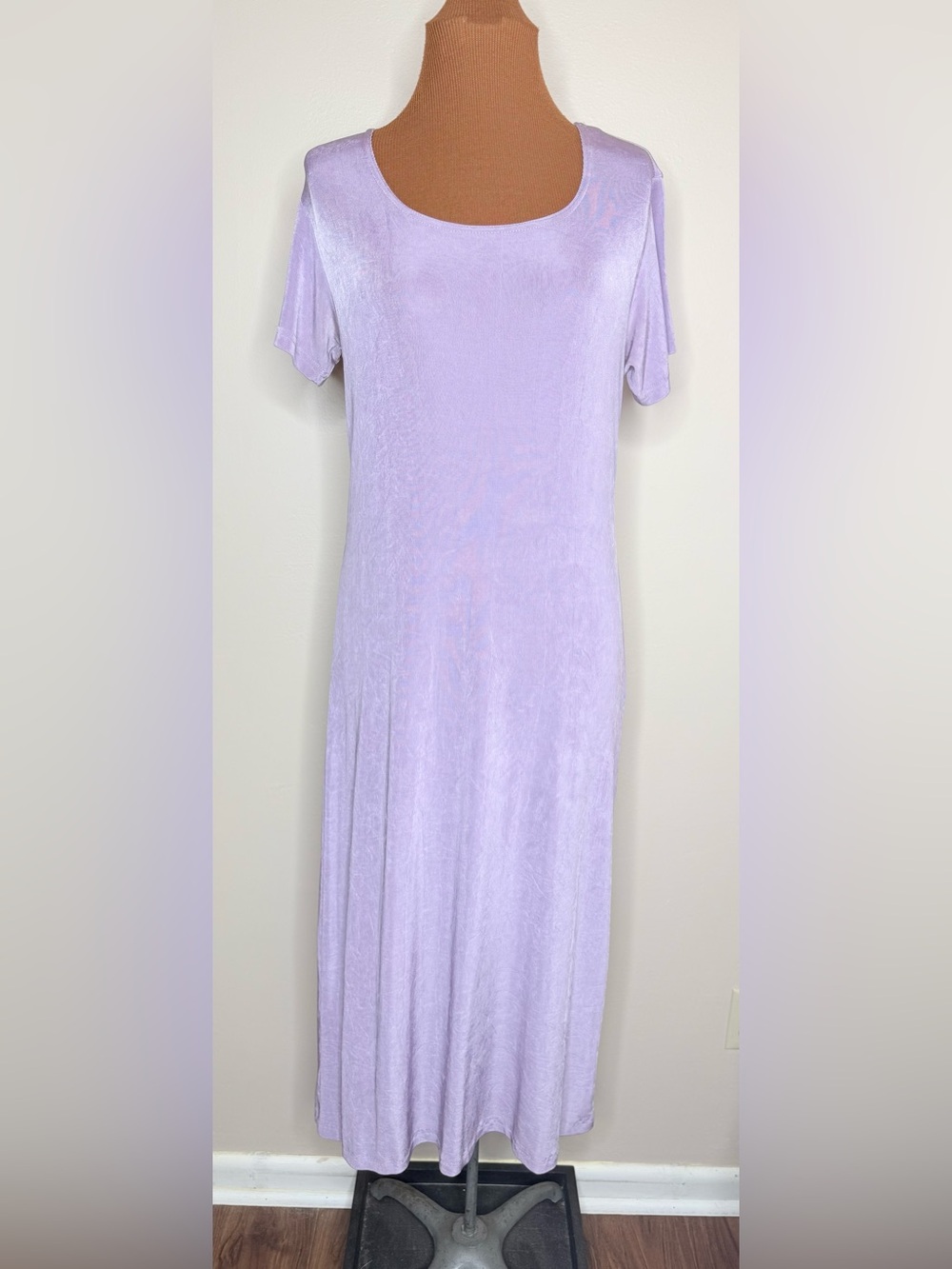 Coldwater Creek Slinky Lavender Scoop-Neck Maxi Dress Size Small